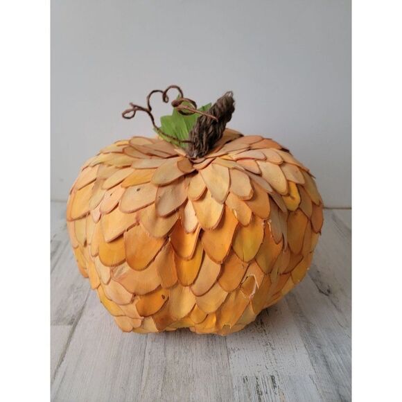 pumpkin large fall thanksgiving centerpiece Wood Halloween decor abstract - Picture 1 of 13